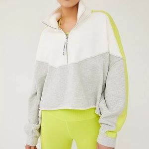Free People Split Second Half Zip Pullover